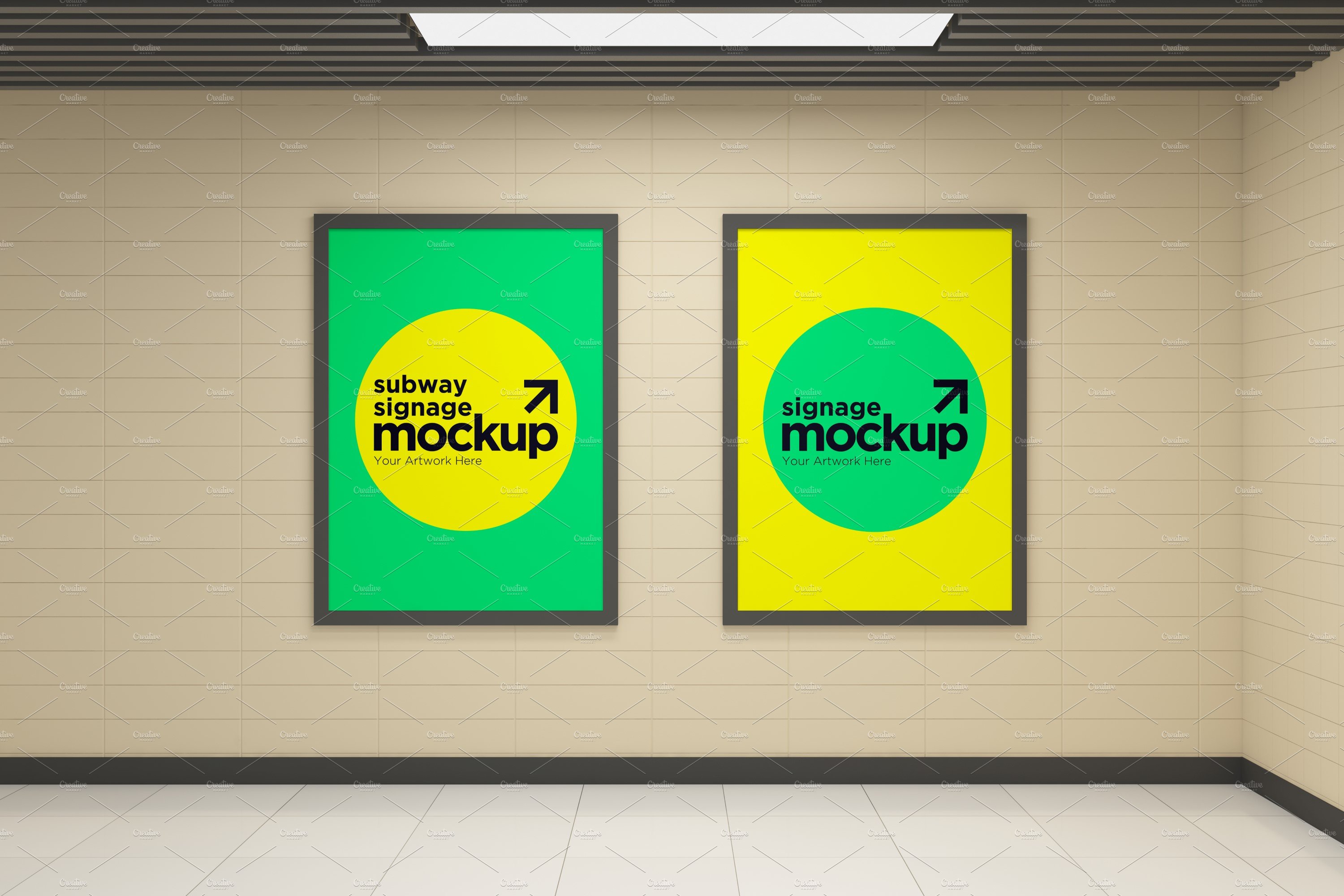 Subway Two Signage Mockup cover image.