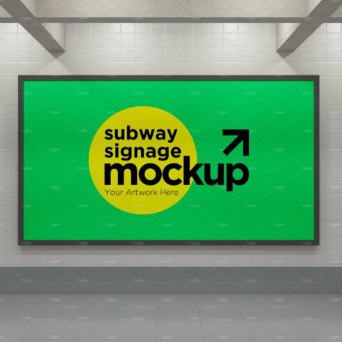 Subway Signage Horizontal Mockup cover image.