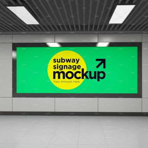 Subway Signage Horizontal Mockup cover image.