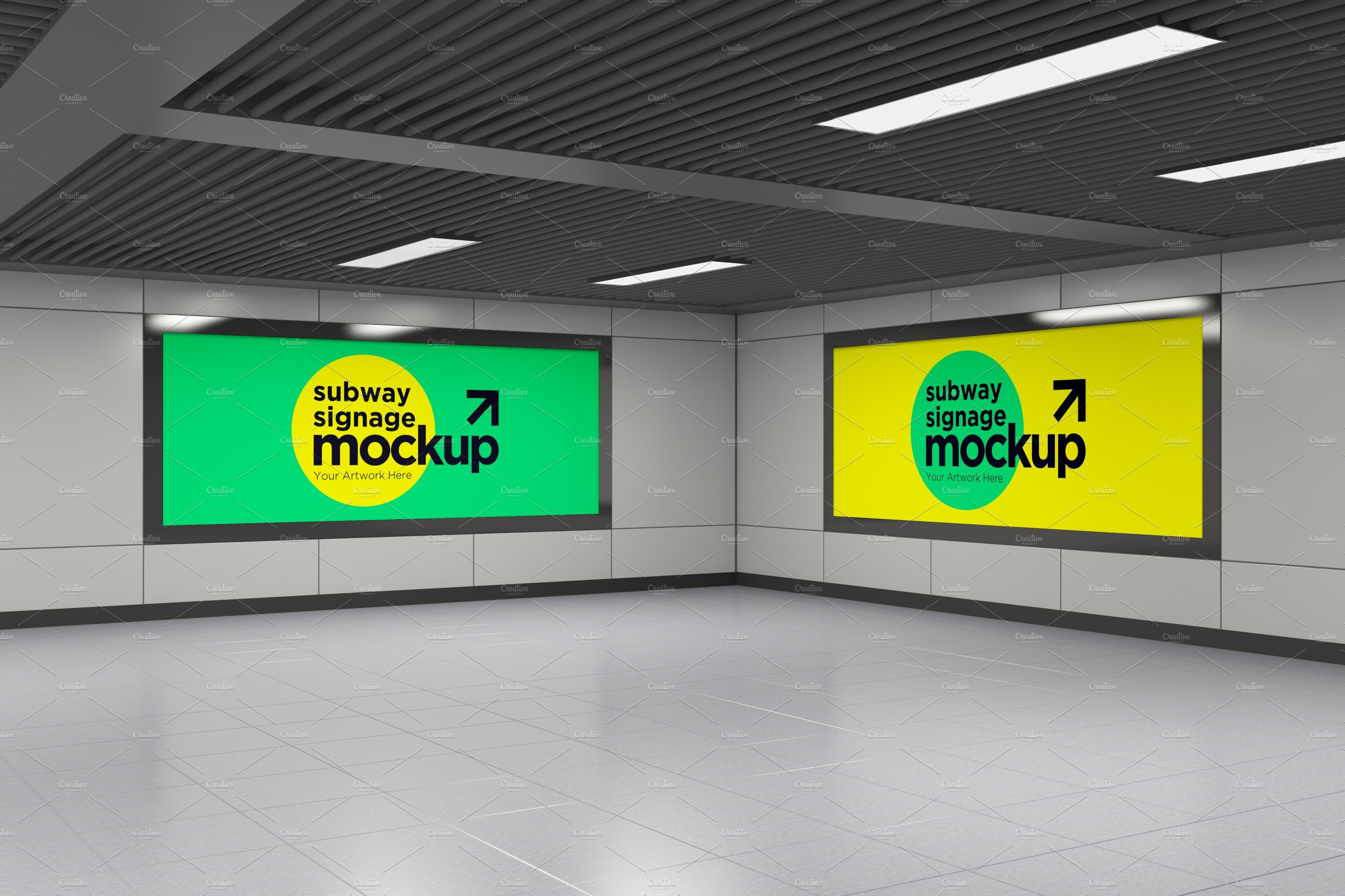 Subway Two Signage Mockup cover image.