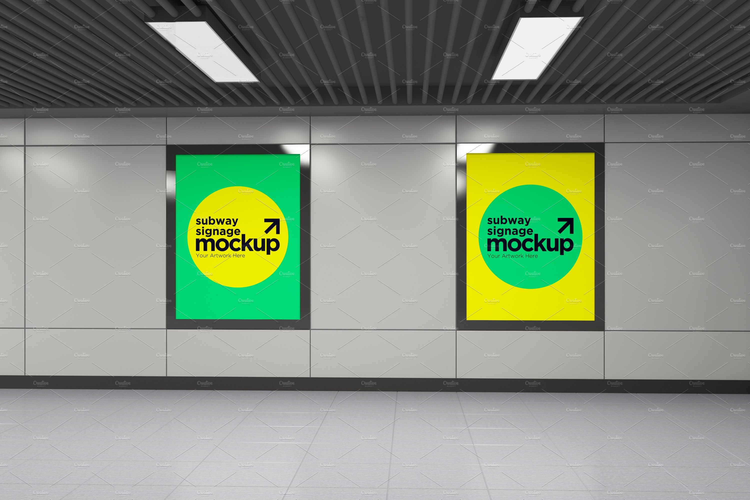 Subway Two Signage Mockup cover image.