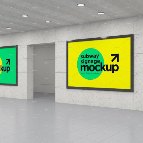 Subway Two Signage Mockup cover image.