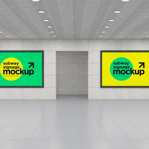 Subway Two Signage Mockup cover image.