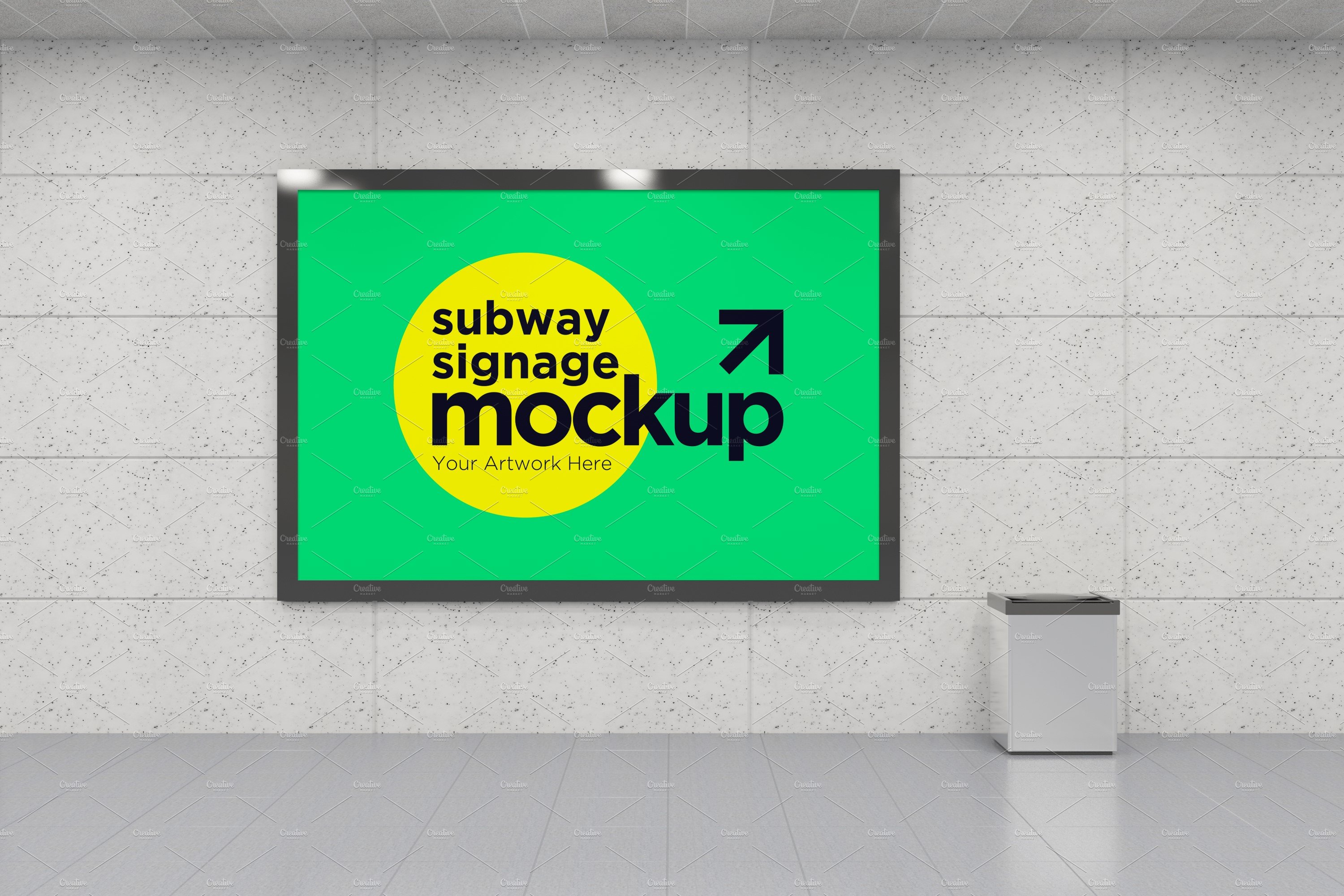 Subway Signage Billboard Mockup cover image.