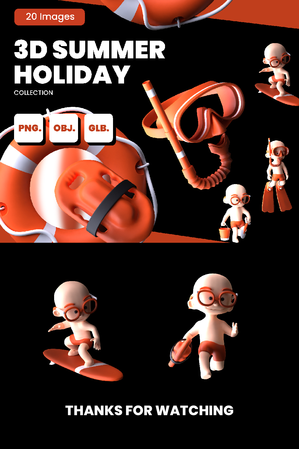 3d summer holiday pinterest preview image.