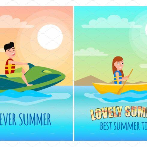 Forever Summer Posters Set Vector cover image.