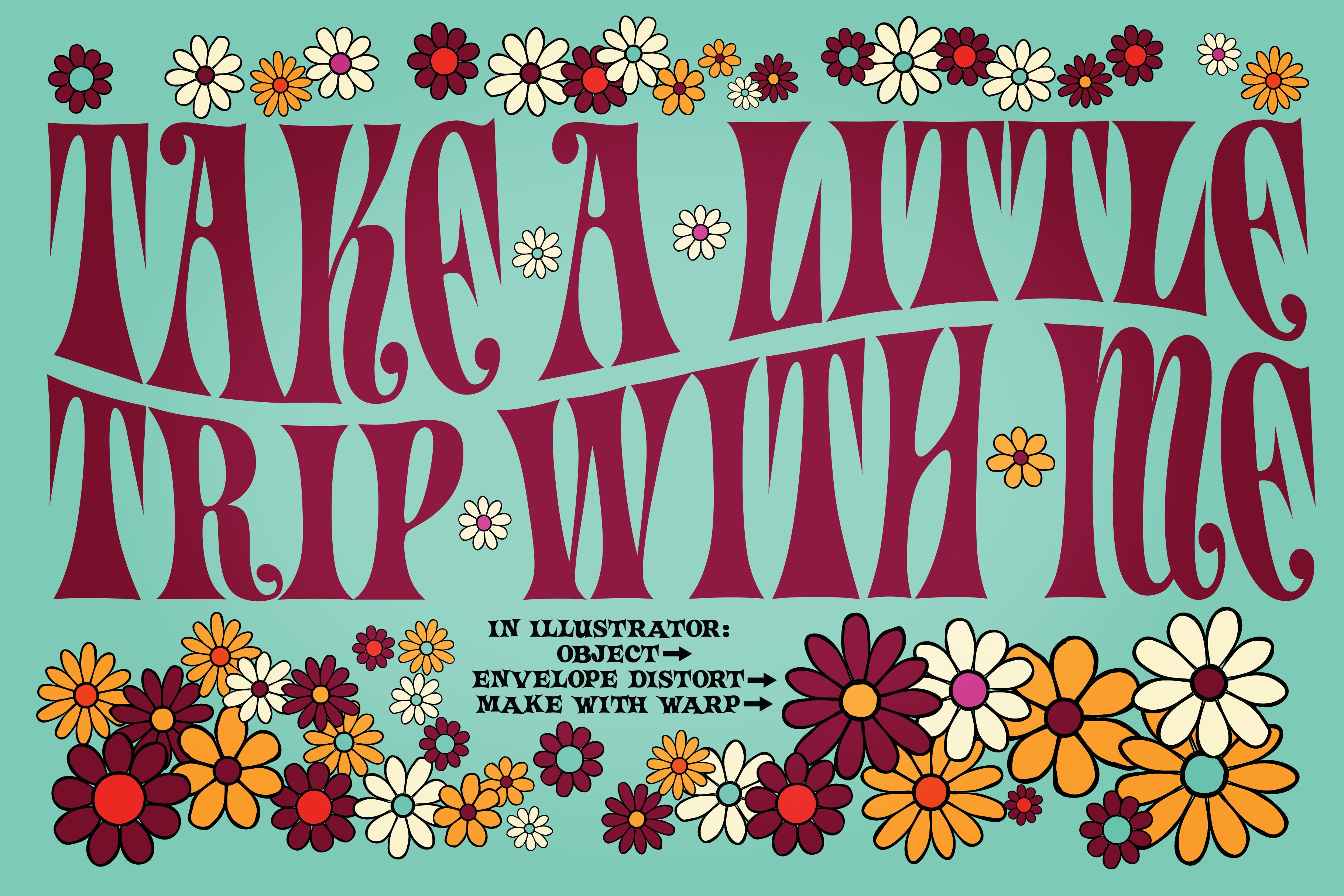 Summer of Love Psychedelic Font preview image.
