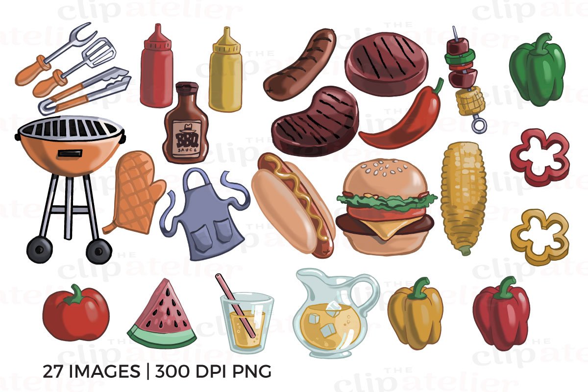 Summer BBQ Clipart preview image.