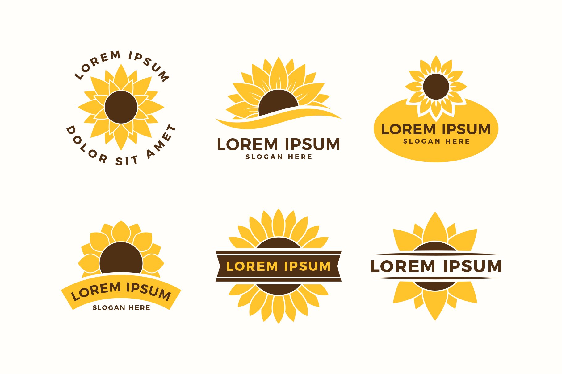 sunflower logo templates svg illustrations 5 991