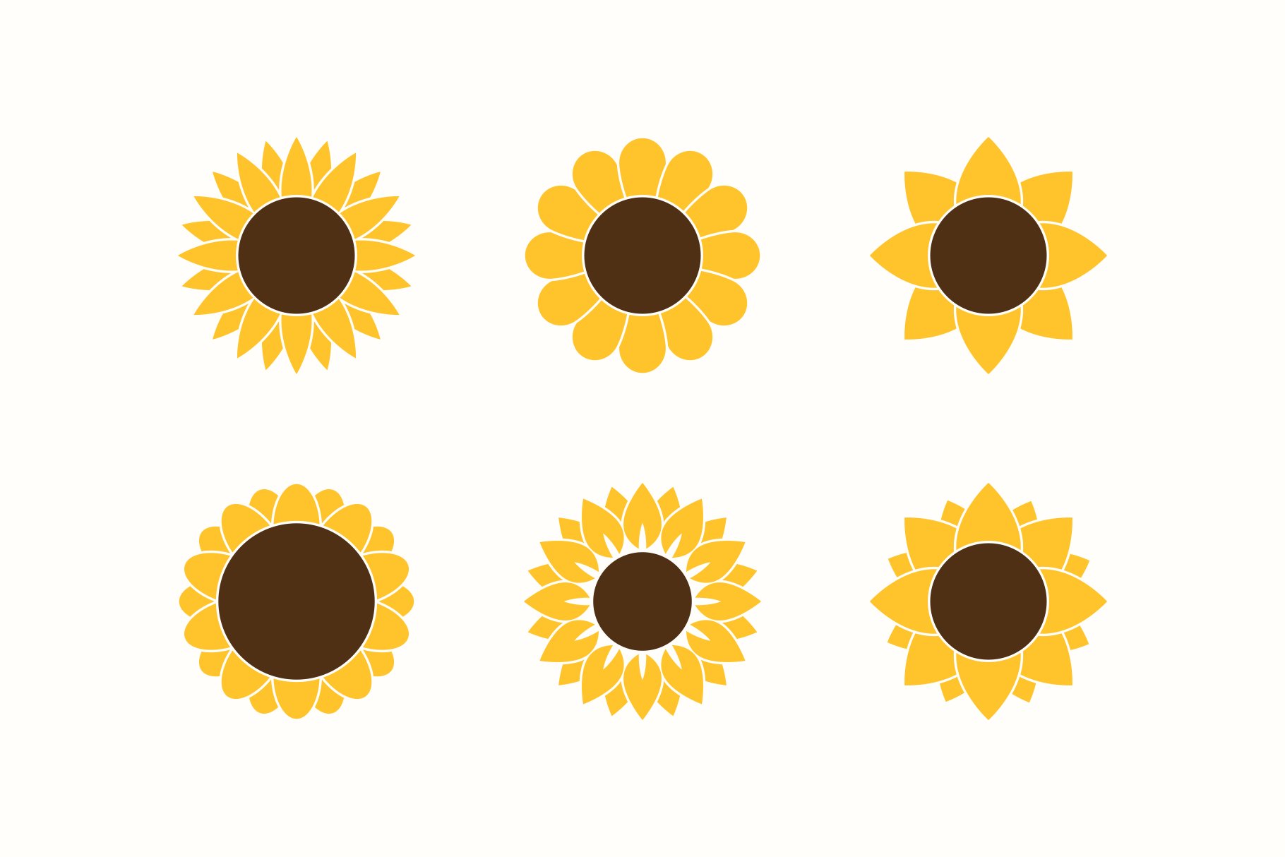 sunflower logo templates svg illustrations 6 539