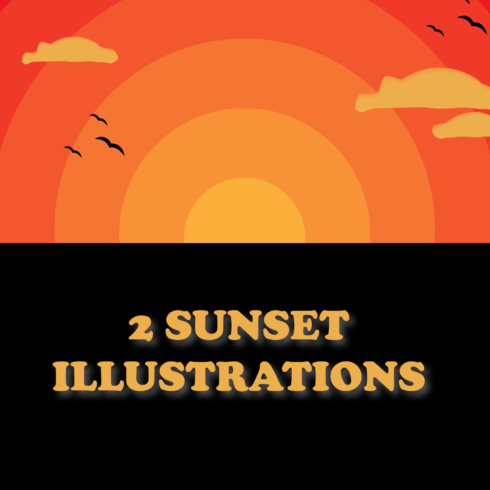 2 sunset illustrations cover image.