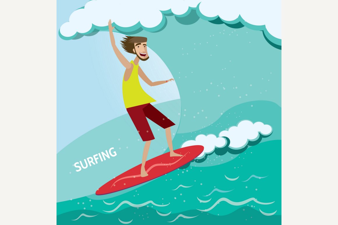 Surfer on the surfboard cover image.