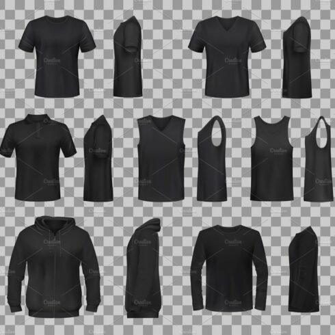 Women shirts clothes black mockups cover image.