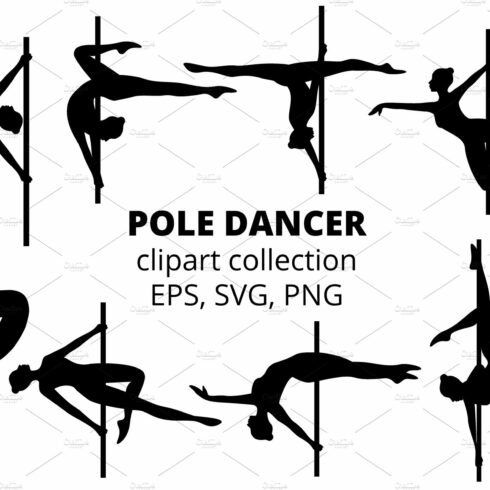 Pole Dancer Cliparts (EPS, SVG, PNG) cover image.