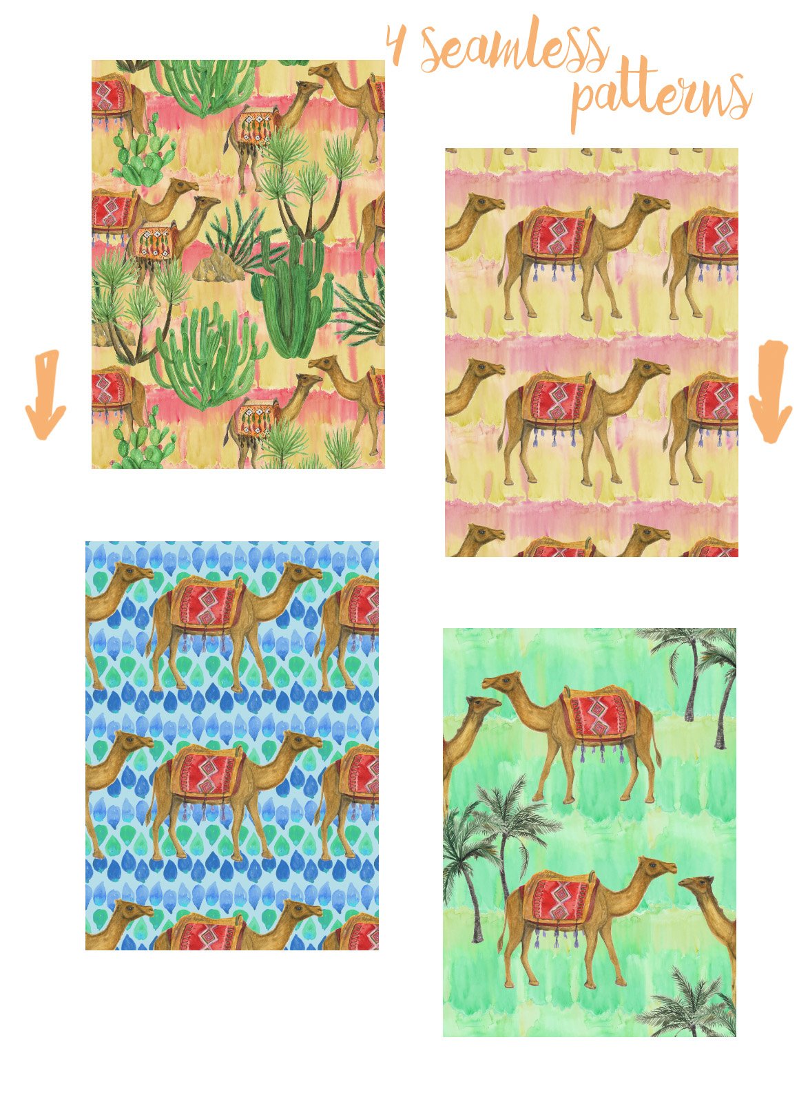 Watercolor Camels preview image.