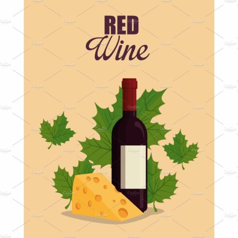 red wine bottle with cheese cover image.