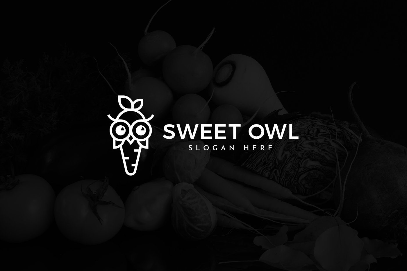 Sweet & Cute Carrot Logo Template preview image.