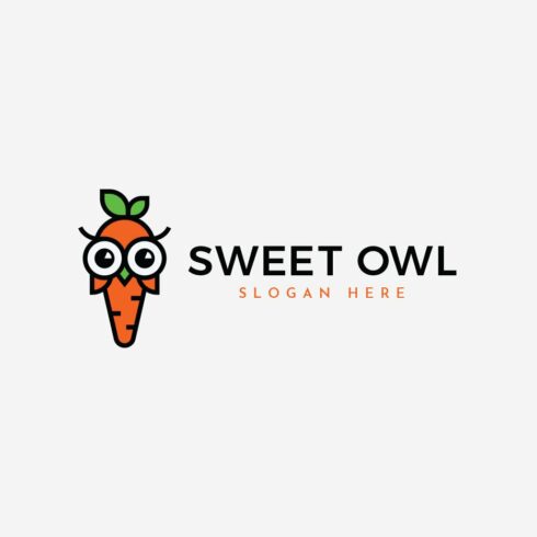 Sweet & Cute Carrot Logo Template cover image.