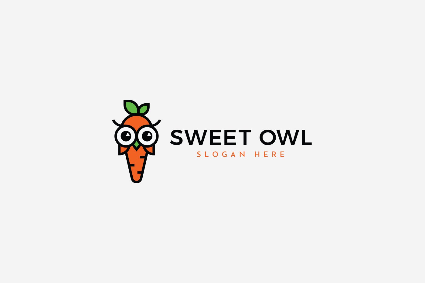 Sweet & Cute Carrot Logo Template cover image.