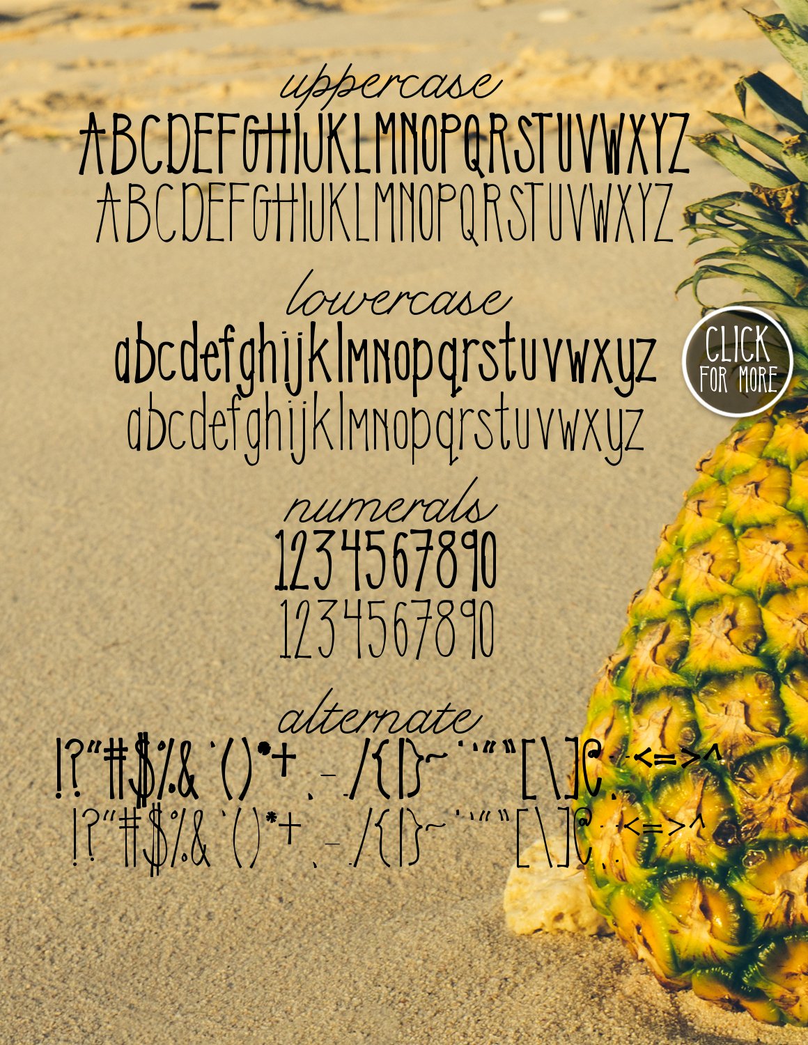 Sweet Pineapple Typeface preview image.