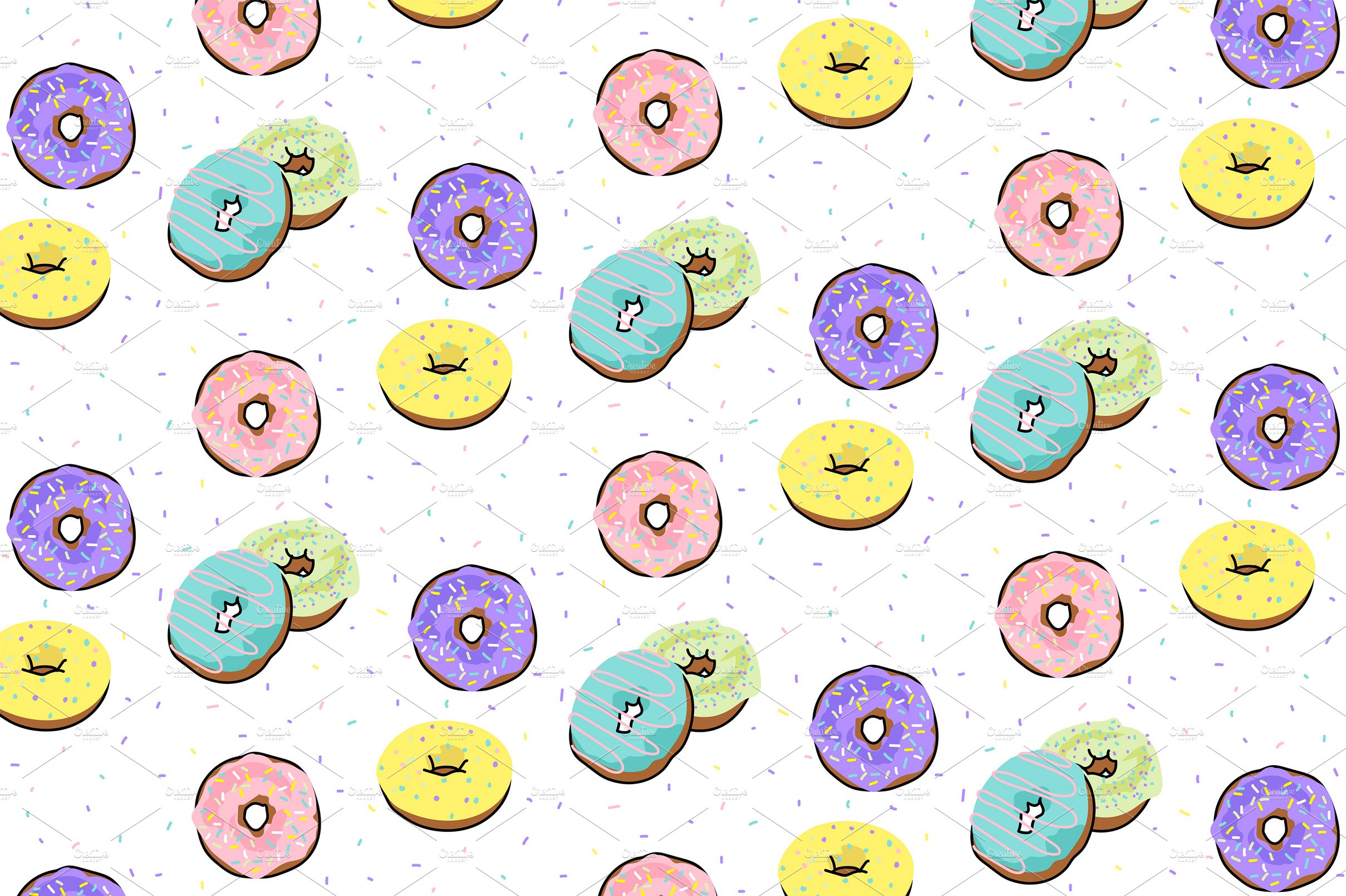 Colorful sweets patterns preview image.