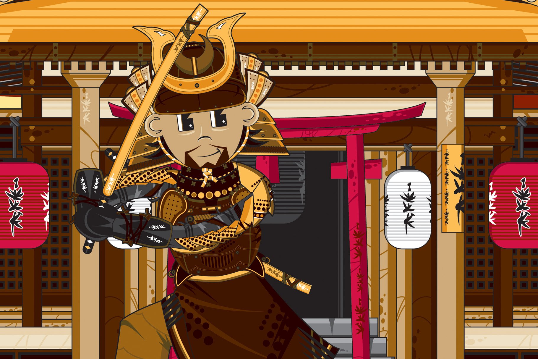 Fierce Samurai Warrior at Temple preview image.