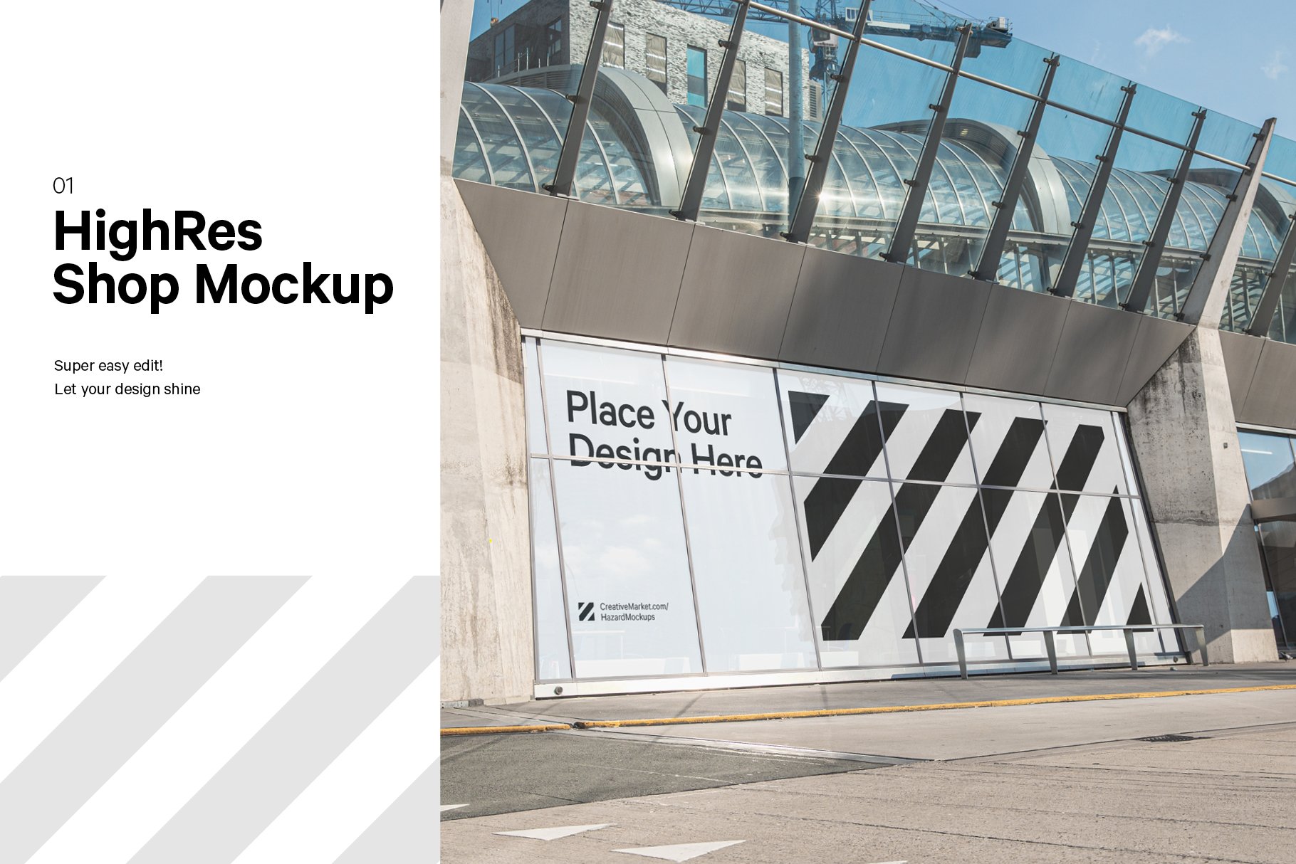 City Retail Shop Facade Mockup cover image.