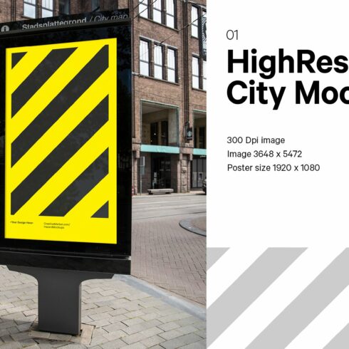 City Light Poster Display Mockup cover image.