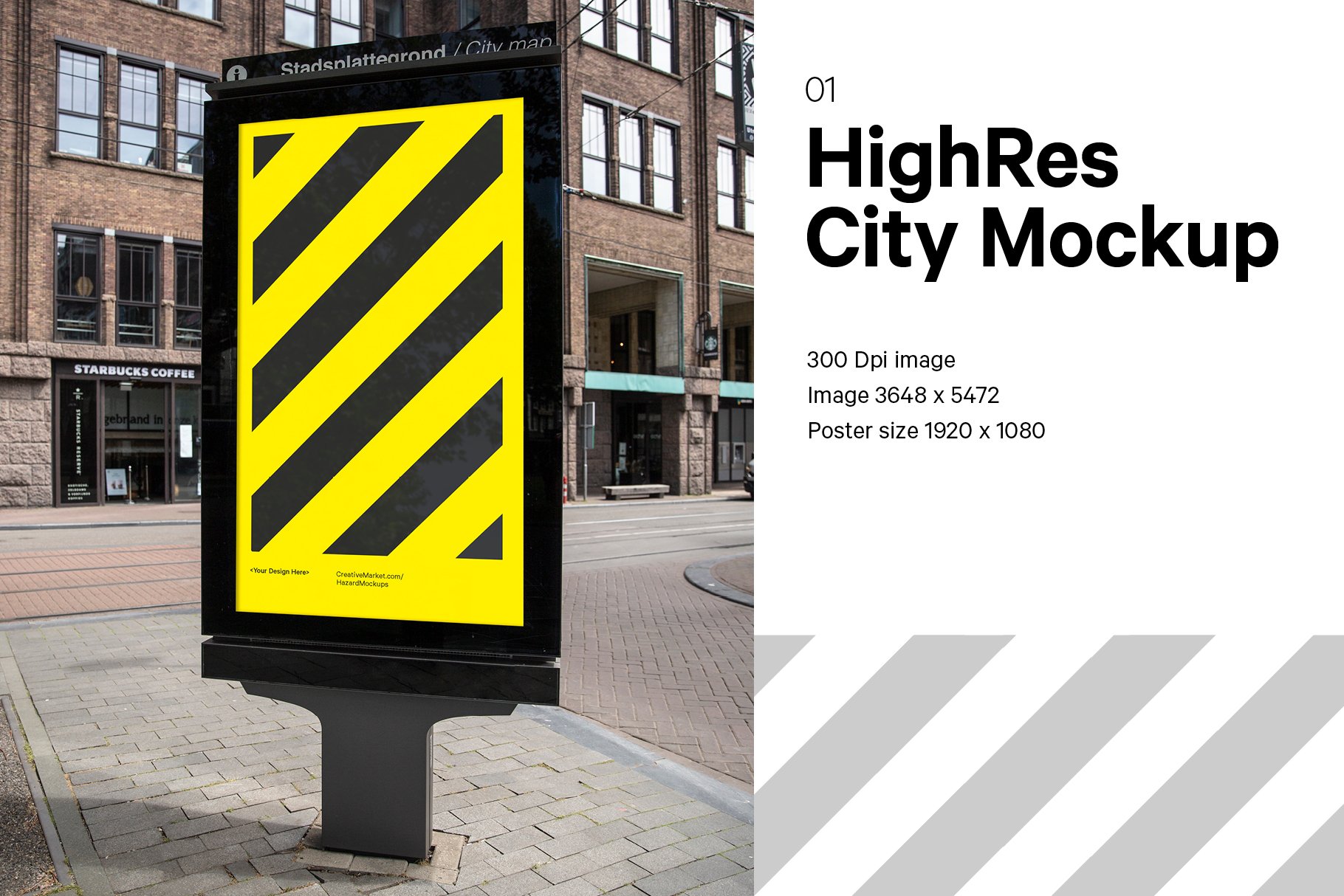 City Light Poster Display Mockup cover image.