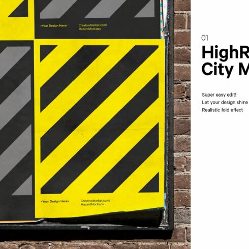 City Folded Poster mockup cover image.