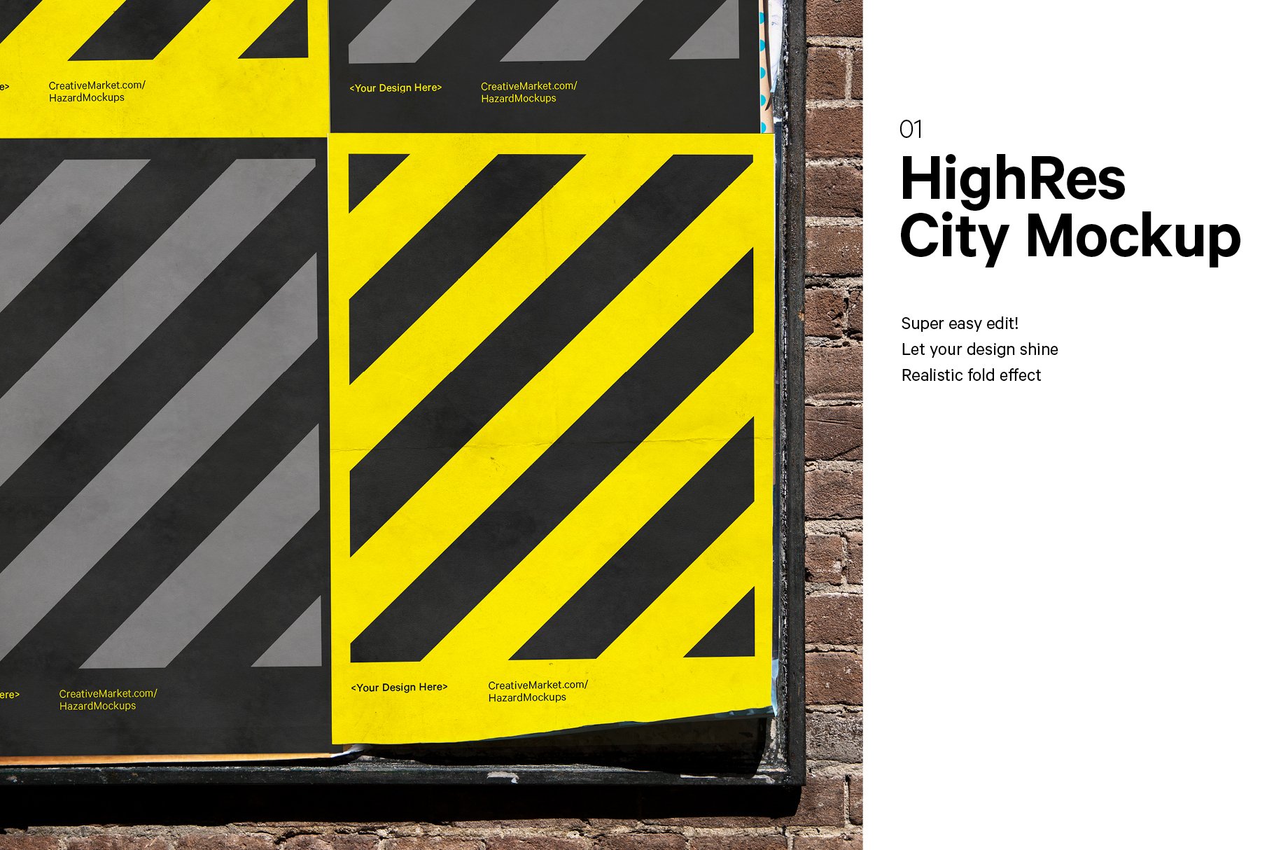 City Folded Poster mockup cover image.