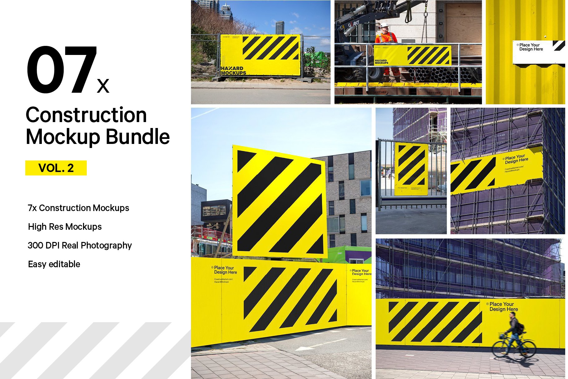 7x Construction Mockup Bundle Vol.2 cover image.