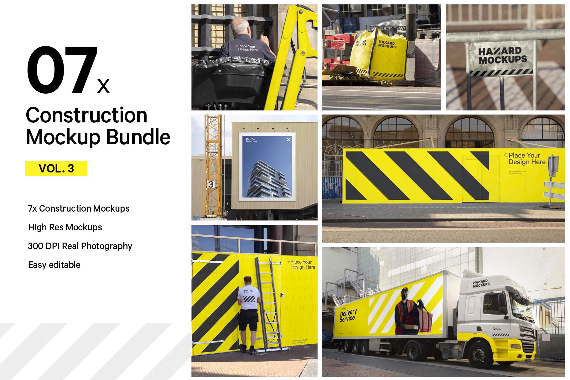 7x Construction Mockup Bundle Vol.3 cover image.