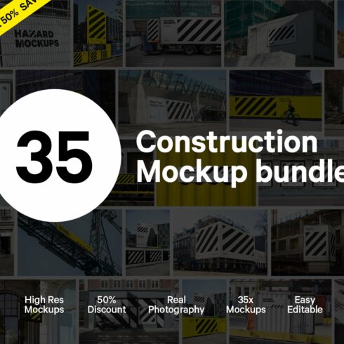 XL Construction Mockup Bundle cover image.