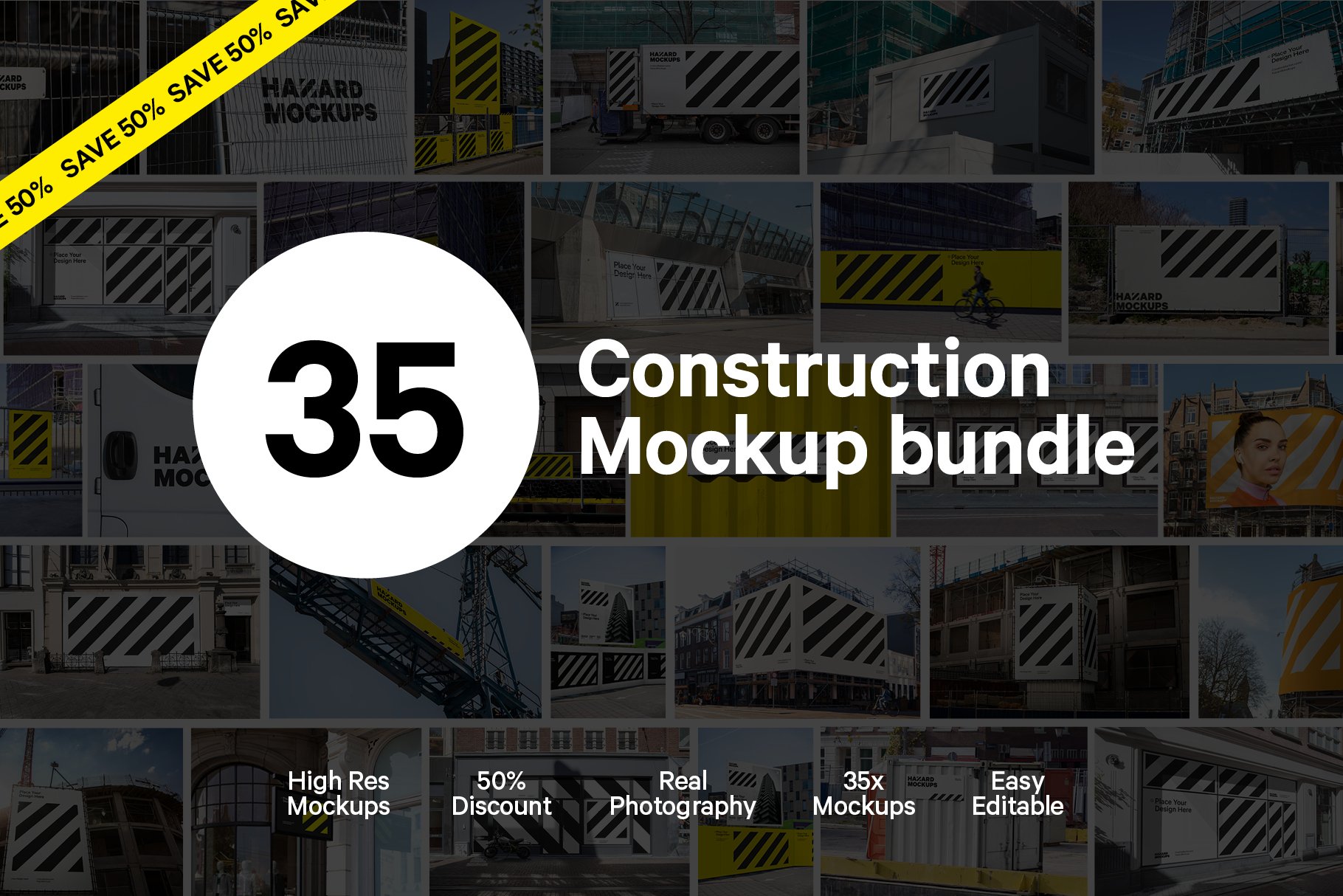 XL Construction Mockup Bundle cover image.