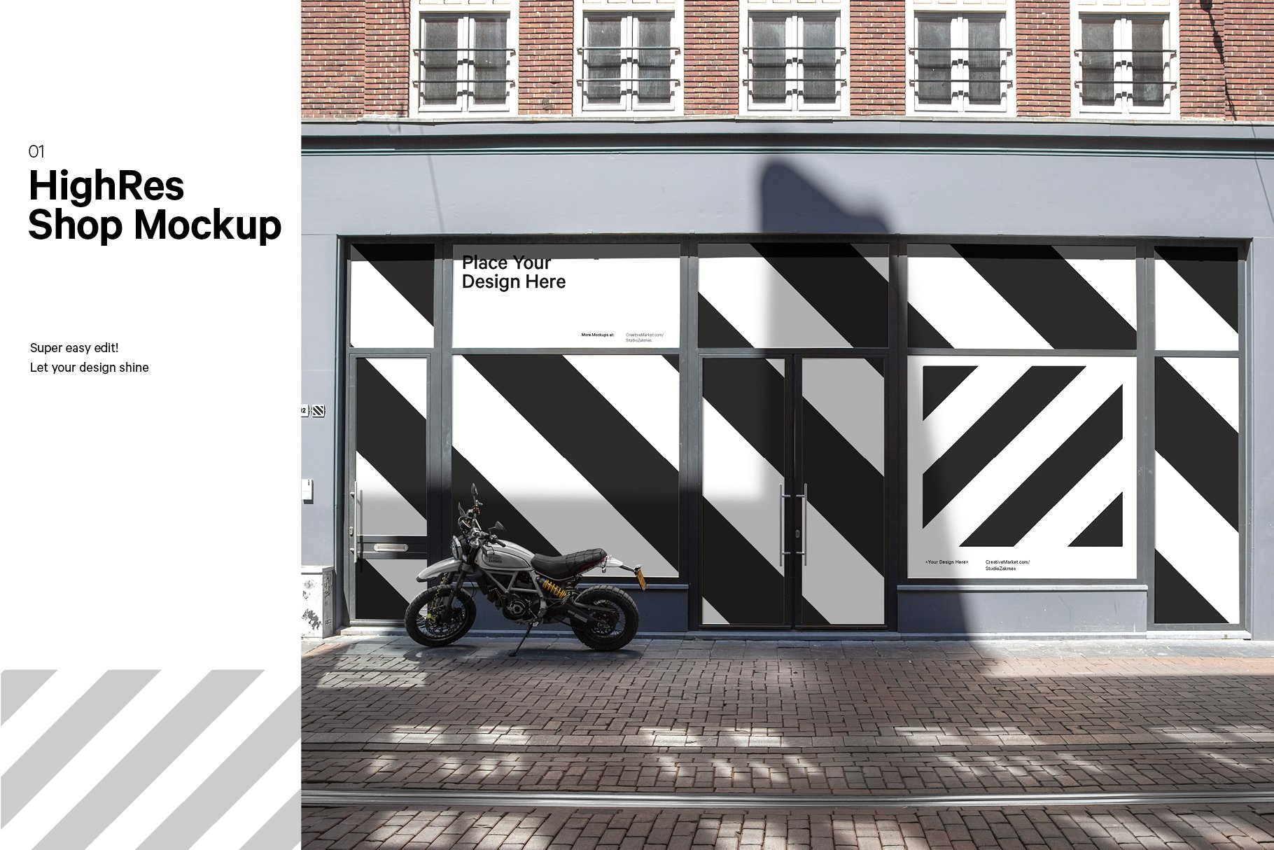 City Retail Shop Facade Mockup cover image.