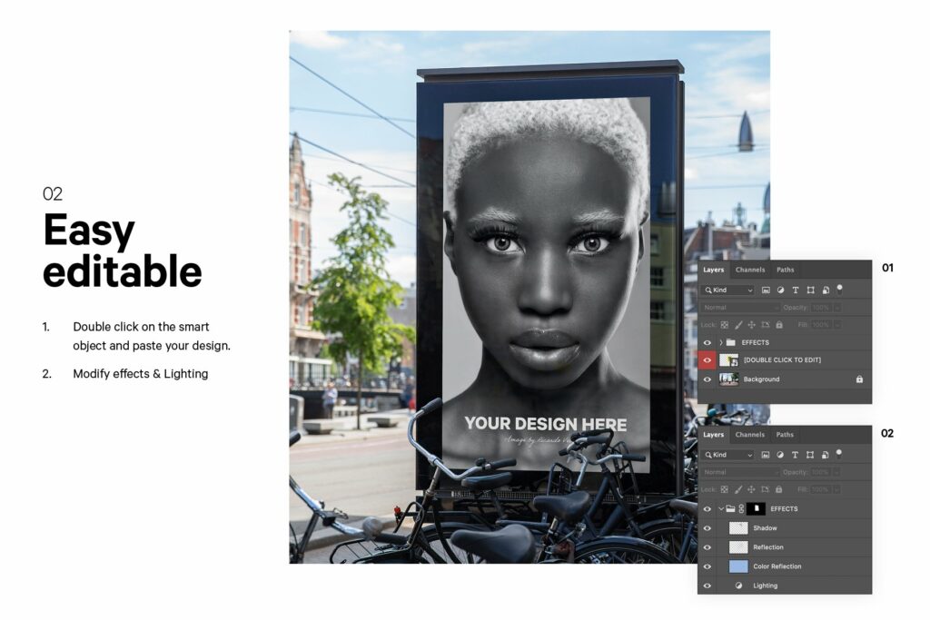 City Light Poster Display Mockup MasterBundles