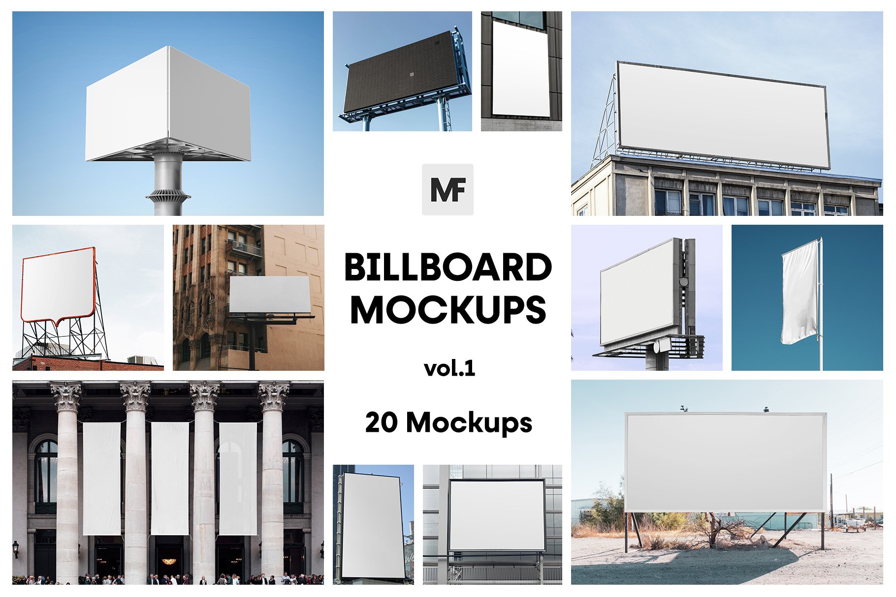 Billboard and Flag Mockups vol.1 cover image.