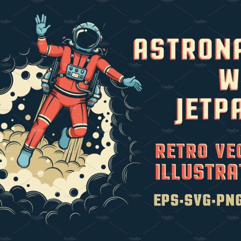 Astronaut With Jetpack Retro cover image.
