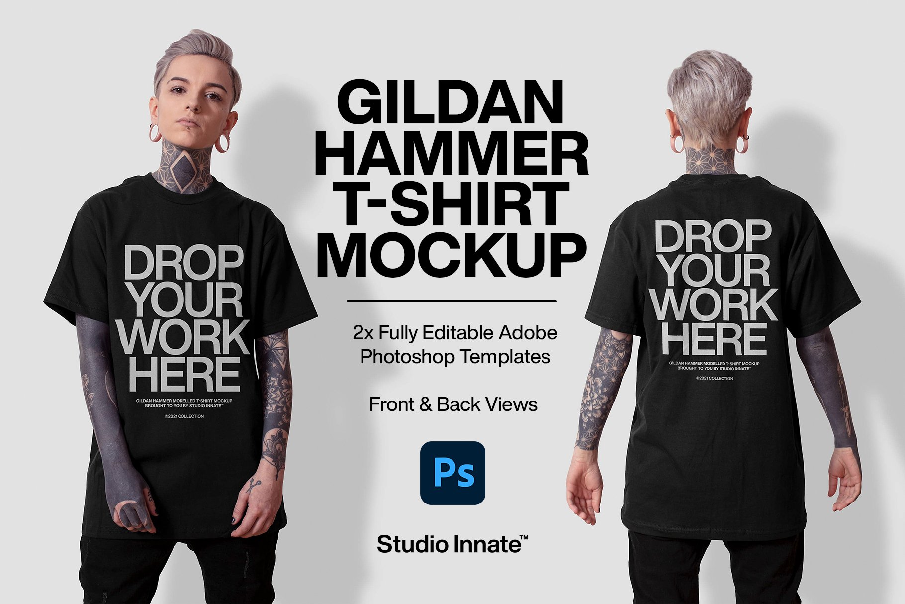Gilden Hammer T-Shirt Modelled cover image.