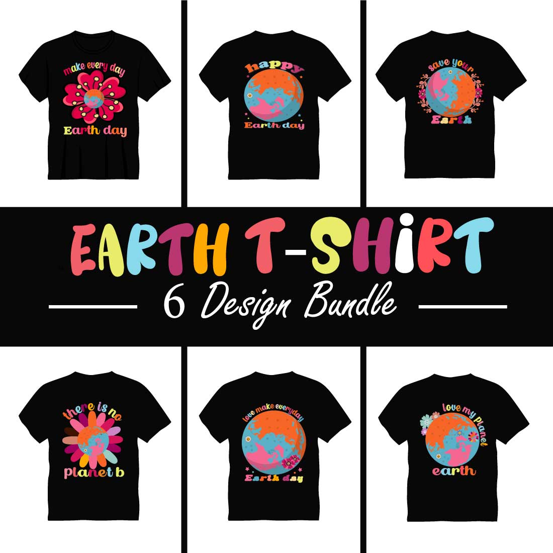 EARTH T-Shirt Design Bundles preview image.