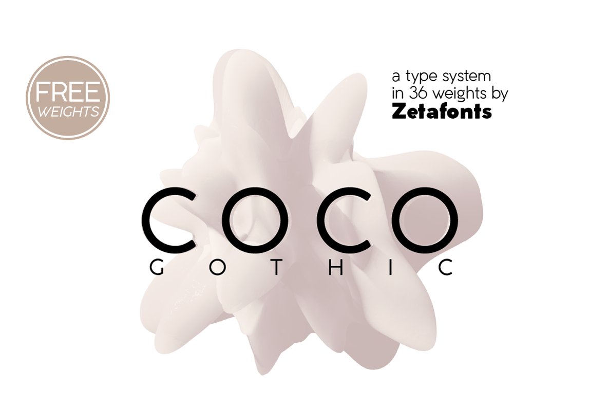 Coco Gothic - 36 fonts cover image.