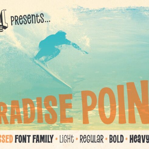 Paradise Point Compressed surf font cover image.