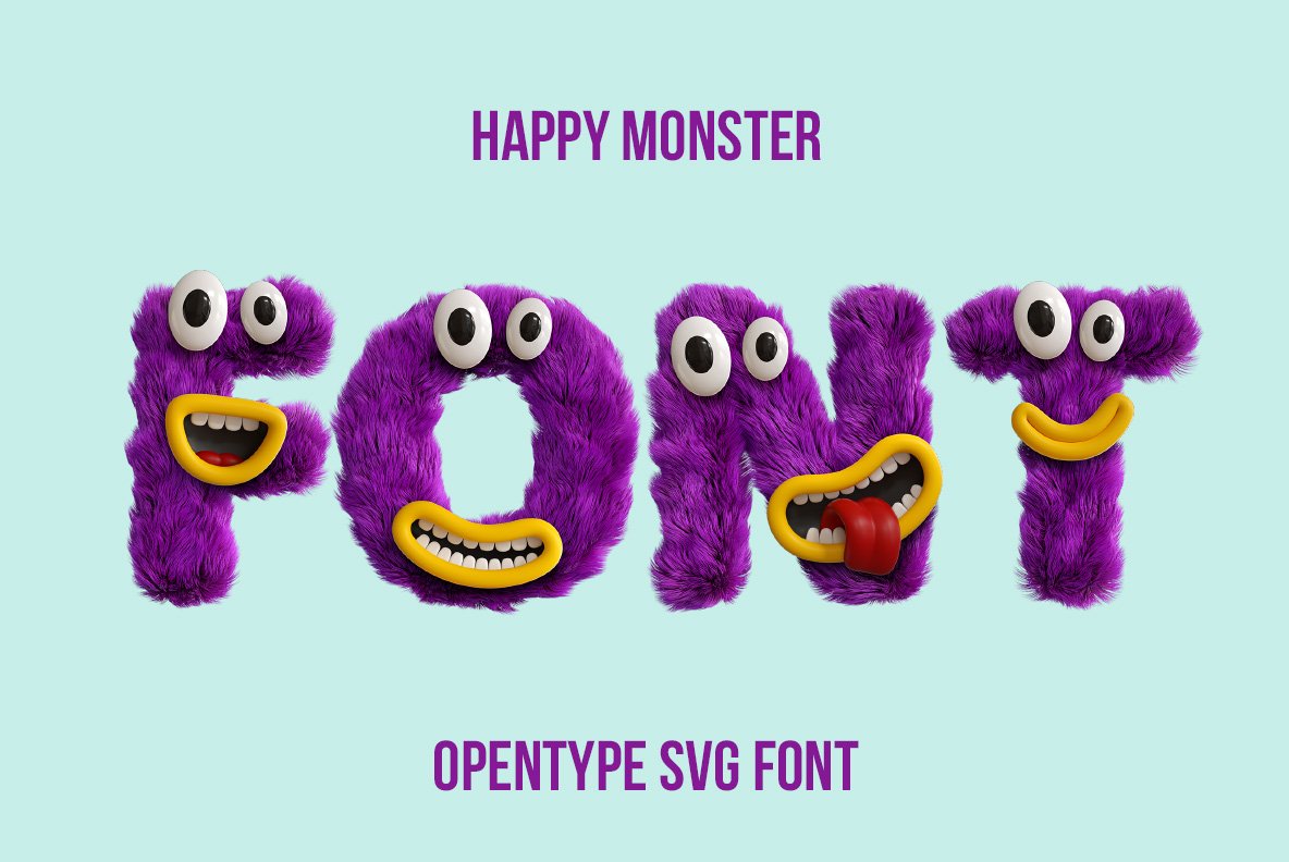 Happy Monster Font cover image.
