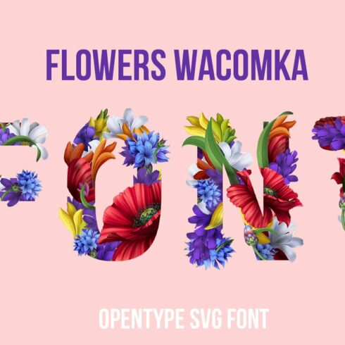 Flowers Wacomka Font cover image.