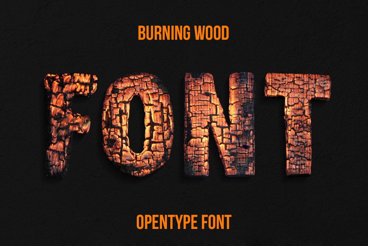Burning Wood Font cover image.