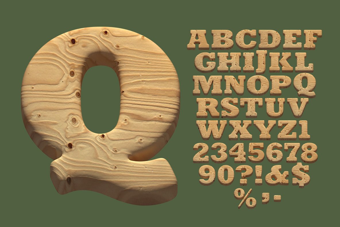 Wooden Font preview image.