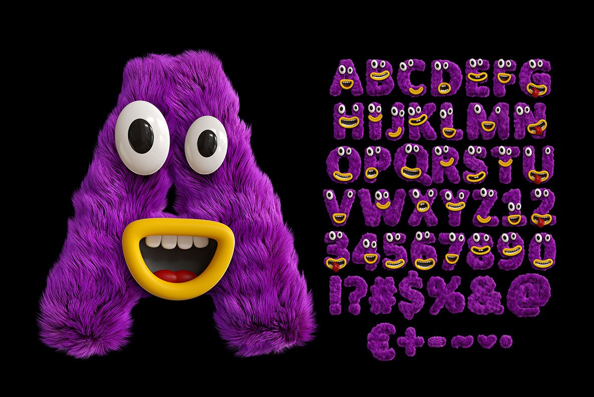 Happy Monster Font preview image.