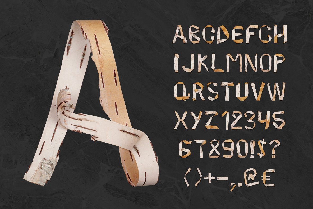 Birch Bark Font preview image.