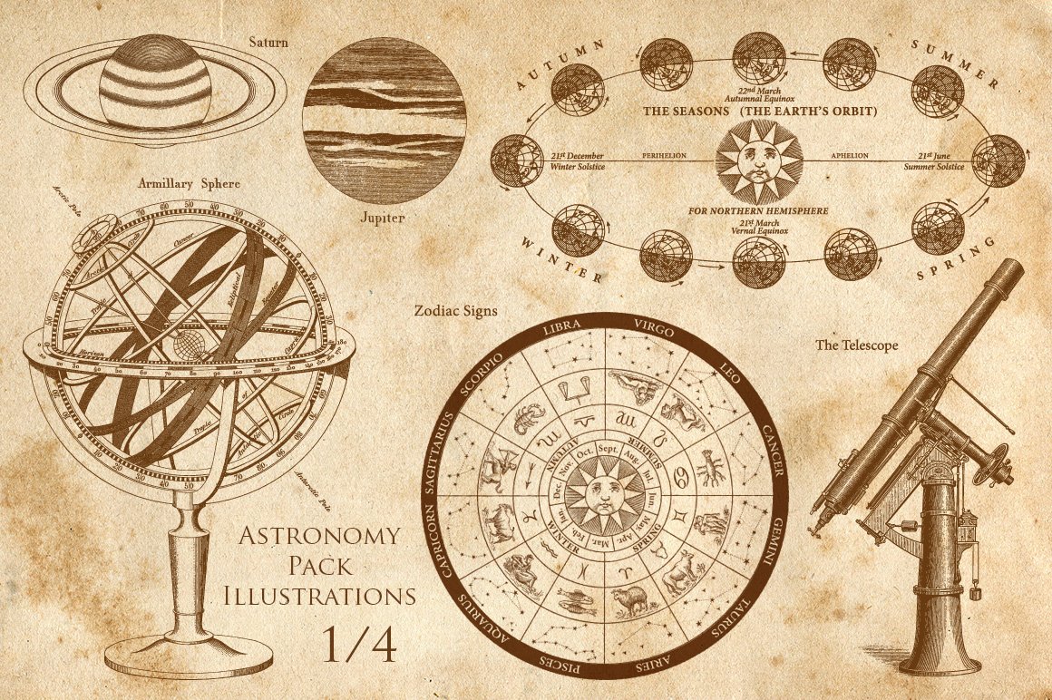 Big Astronomy Illustration Pack preview image.